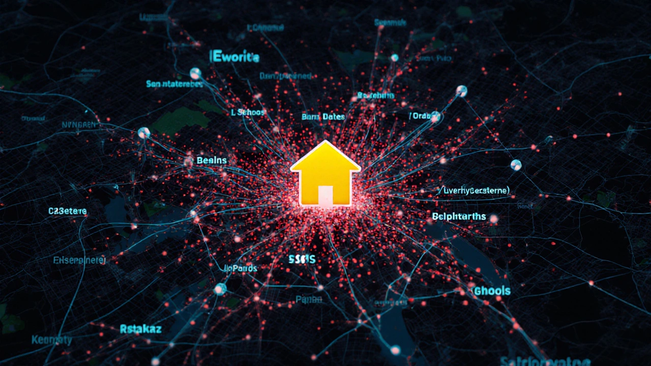 Digitales Netzwerk mit Transaktionsdaten, das eine Berliner Stadtlandschaft überlagert.