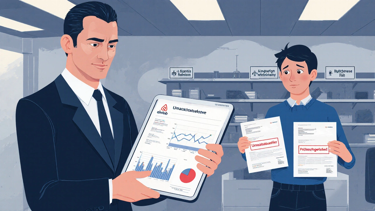 Steuerbeamter prüft Airbnb-Daten, Vermieter hält Rechnung ohne gesetzlichen Hinweis.