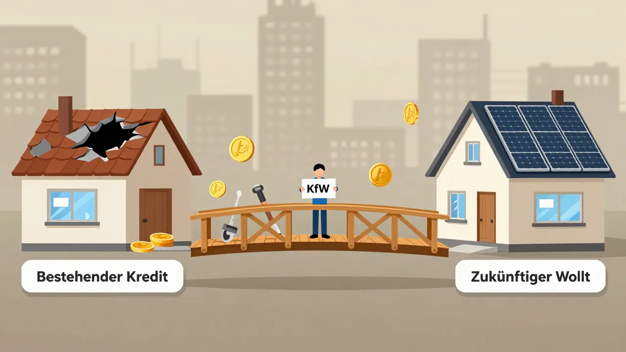 Finanzielle Brücke zwischen altem und modernisiertem Haus mit KfW-Brief