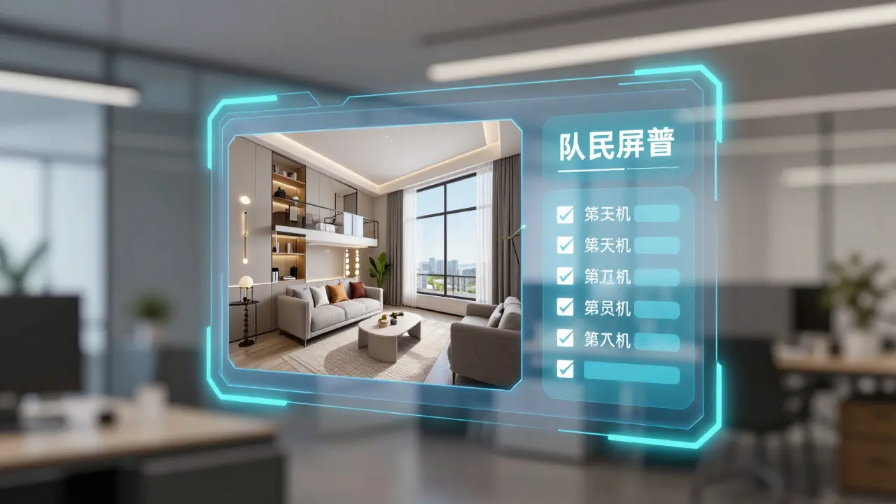 Digitale Hologramme einer 360-Grad-Tour und Mieter-Screening-Tools für die Vermietung.