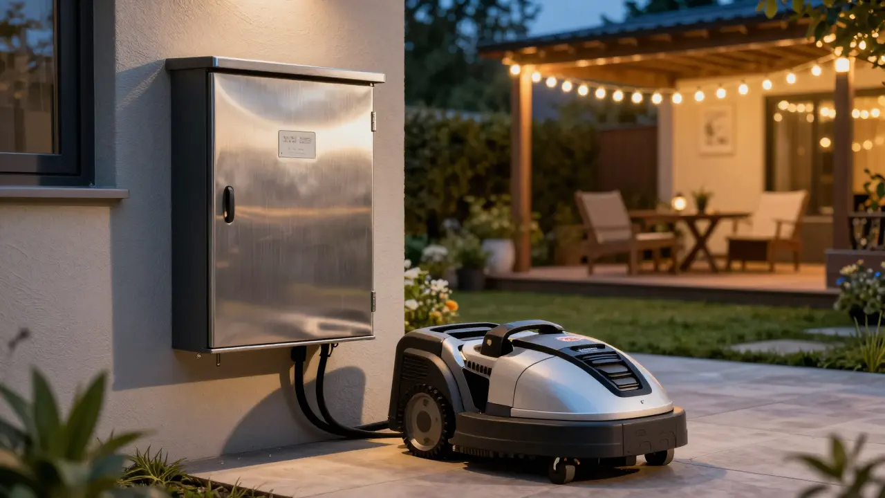 Wetterfeste Stromversorgung für Mähroboter und Gartenbeleuchtung