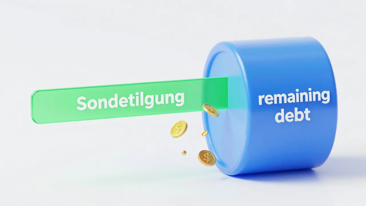 Abstrakte Darstellung wie Sondertilgung die Restschuld reduziert
