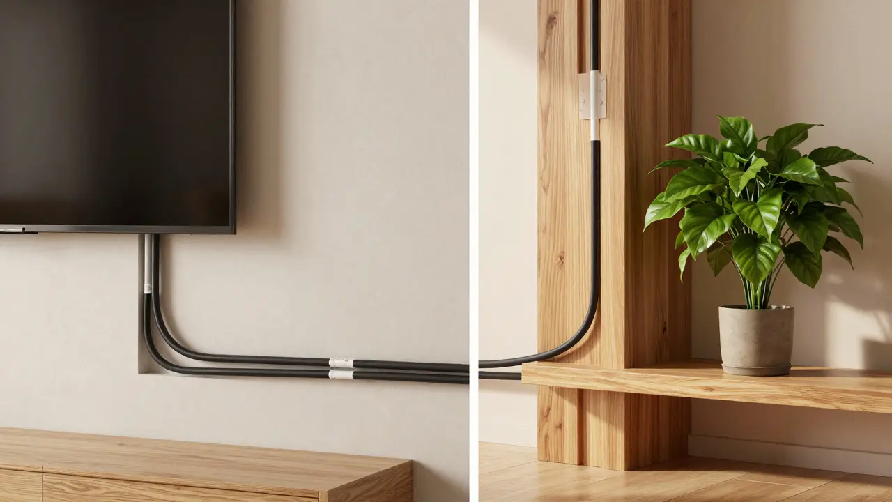 Unsichtbare In-Wall-Verlegung und dekorative Abdeckung