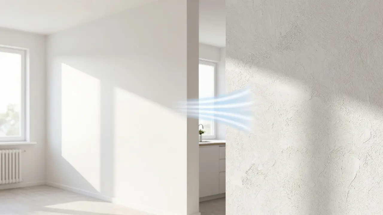 Vergleich von glattem Putz und Strukturputz bei natürlichem Licht