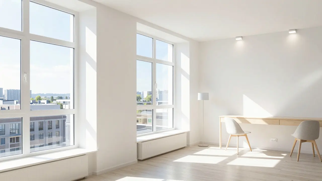 Helles Apartment mit viel Tageslicht und intelligenter künstlicher Beleuchtung