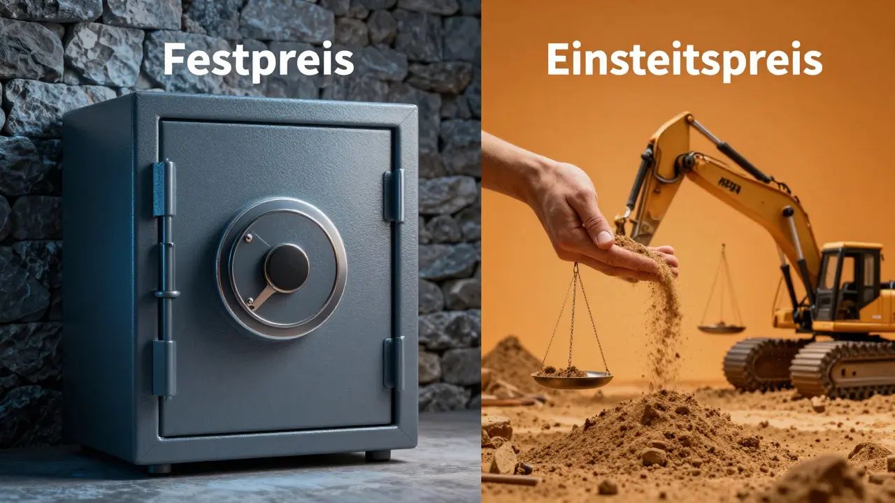 Konzeptioneller Vergleich zwischen Festpreis- und Einheitspreismodellen im Bauwesen