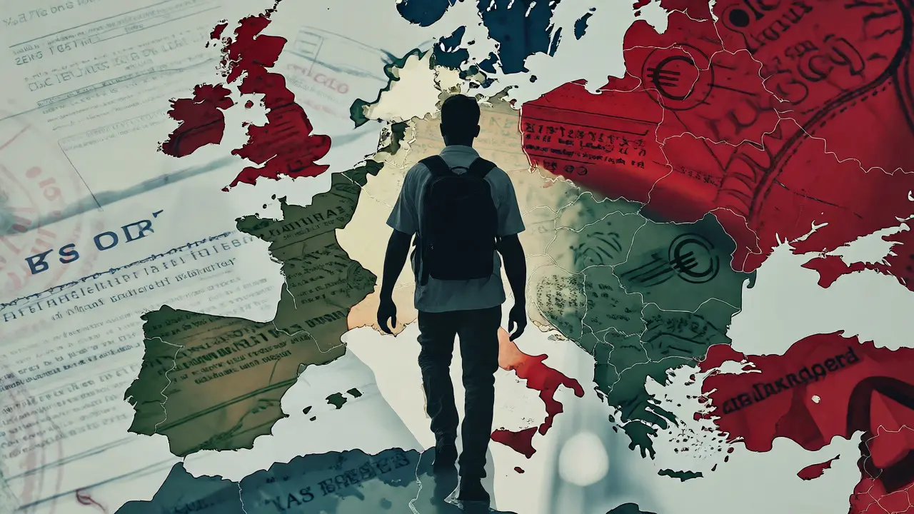 Künstlerische Darstellung von Europa-Mappe und Finanzdokumenten für Steuerstrategien