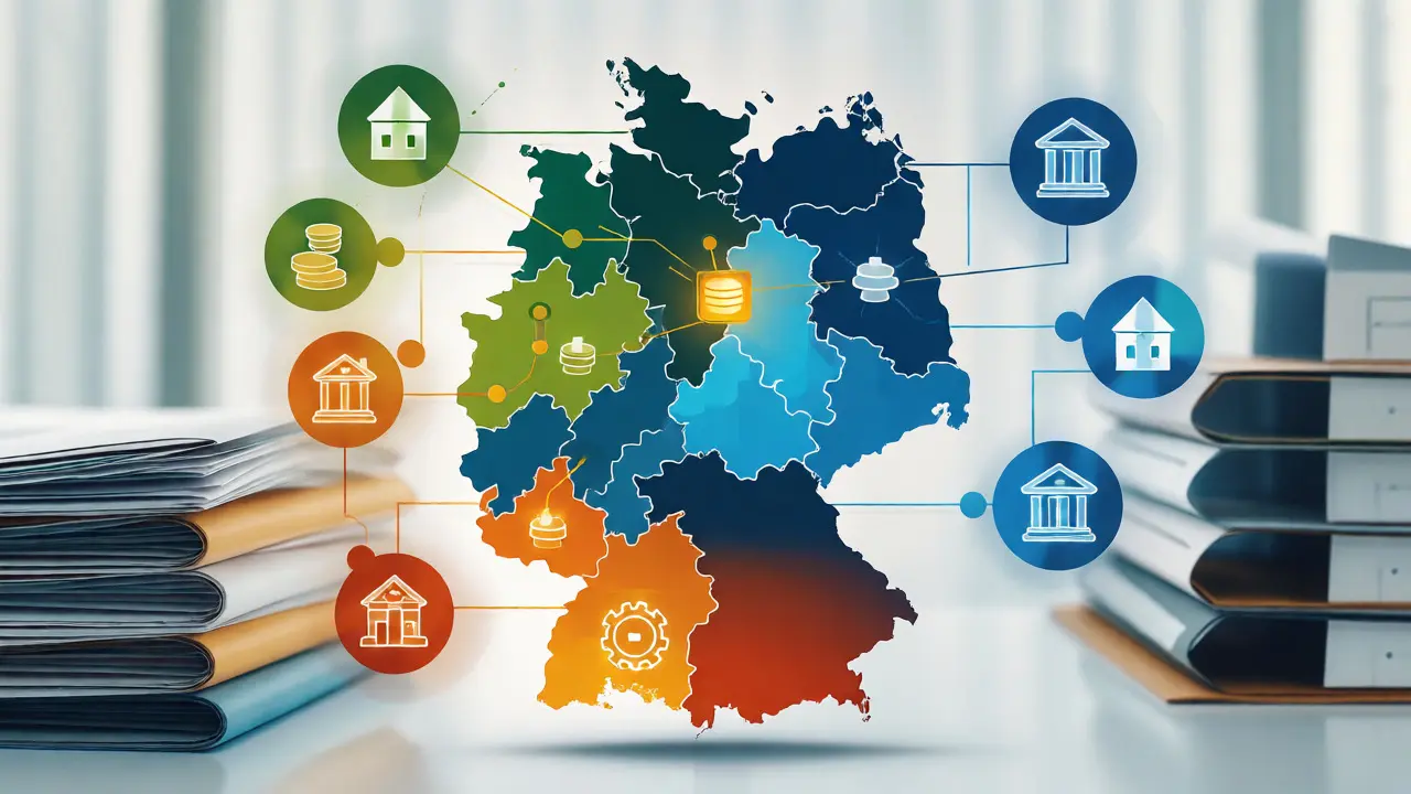 Konzeptuelle Darstellung der föderalen Wohnungsbauförderung in Deutschland