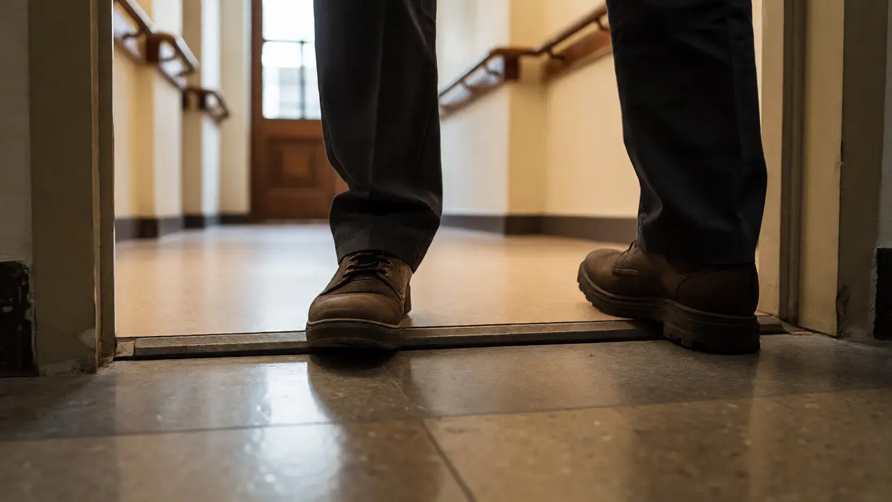 Schwellenloser Bodenübergang beim Betreten eines Raumes